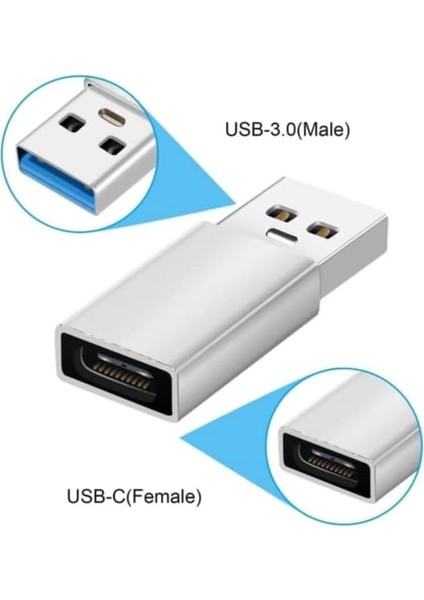Usb-C To USB 3.0 Adaptör | Type-C Dişi - USB 3.0 Erkek Dönüştürücü | Yüksek Hızlı Data ve Şarj | Tak-Çalıştır | Telefon, Tablet, Laptop Uyumlu Gümüş fiyatları