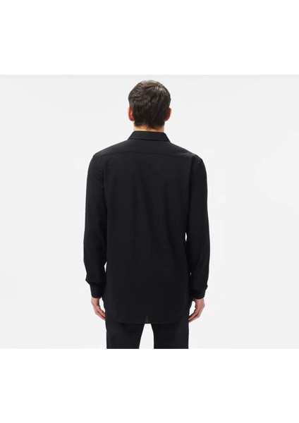 Siyah Slim Fit Düğmeli Yaka Gömlek modelleri