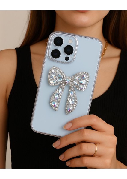 Iphone Uyumlu Metal Çerçeveli Kristal Taşlı Şık Kılıf