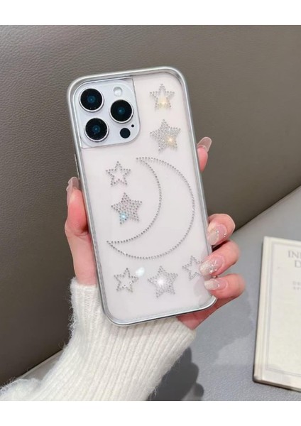 Iphone Uyumlu Lux Sert Şeffaf Taşlı Kılıf