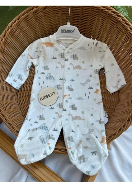 Dinozor Baskılı Bebek Tulumu