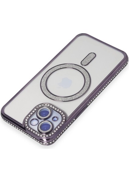 Newface Iphone 13 Kılıf Joke Simli Magneticsafe Kılıf - Derin Mor modelleri