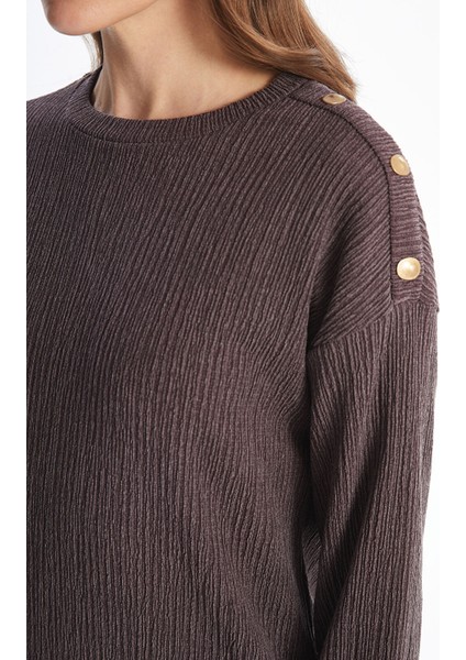 Yeni Sezon Bisiklet Yaka Düz Uzun Kollu Oversize Kadın Bluz modelleri