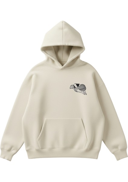 Retro Fotoğraf Baskılı Unisex Boxy Fit Hoodie Sweatshirt