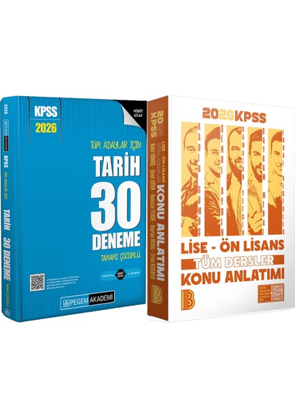 2026 Kpss Lise Ön Lisans Tüm Dersler Konu - 2026 Kpss Tarih 30 Deneme Çözümlü