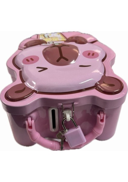 Anahtarlı Kilitli Metal Kahverengi Kumbara Ayıcık Temalı fiyatları