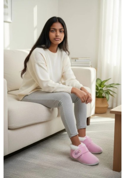 Çocuk Tam Ortopedik Cırtlı Kürklü Kreş Anaokulu Ev Panduf Bot