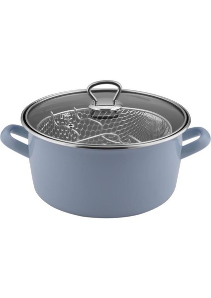 Nbl Emaye Mavi Fritöz Tencere