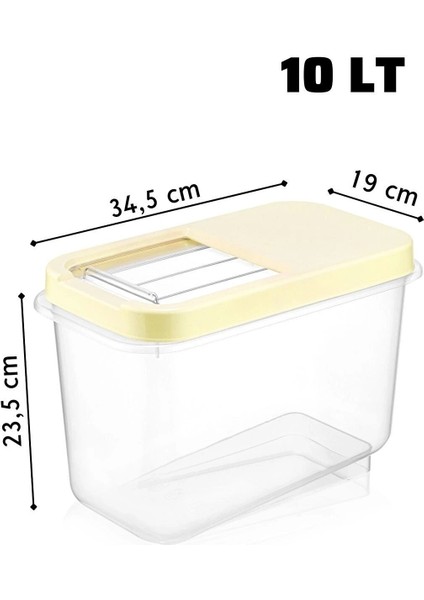 Sürgülü Kapaklı 10 Lt Erzak Bakliyat Un Şeker Saklama Kabı modelleri