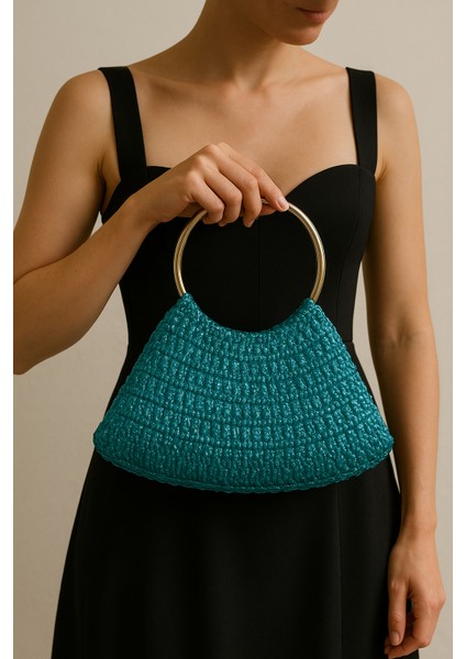 Metalik Rafya Şık Çanta, Gece, Gündüz, Düğün, Nişan, Davetlerde Veya Günlük Şık Kullanımlı indirimleri