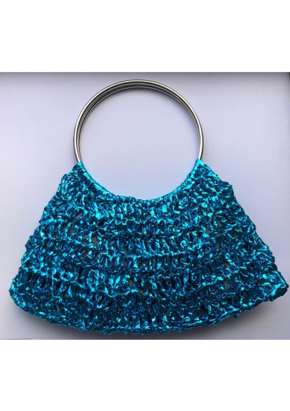 Metalik Rafya Şık Çanta, Gece, Gündüz, Düğün, Nişan, Davetlerde Veya Günlük Şık Kullanımlı