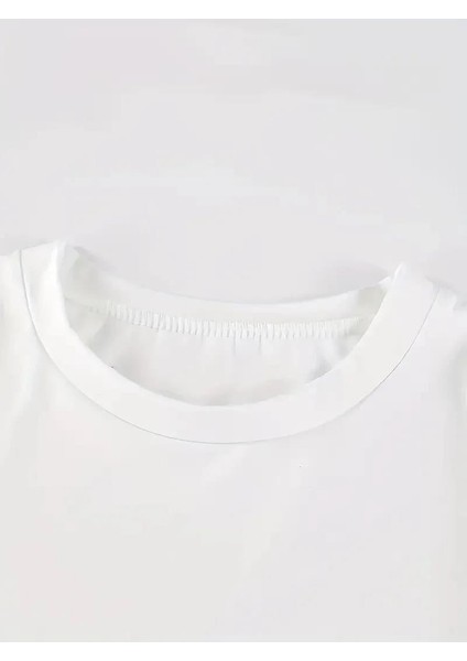 20/1 Penye Compack Baskılı Oversize Kısa Kol Bisiklet Yaka T-Shirt - Beyaz fiyatları