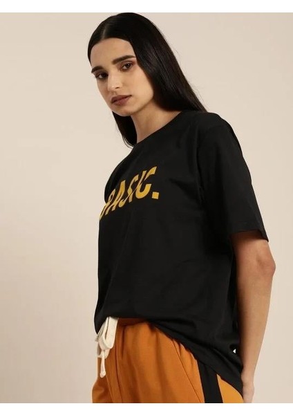 Baskılı Kadın T-Shirt - Siyah fiyatları