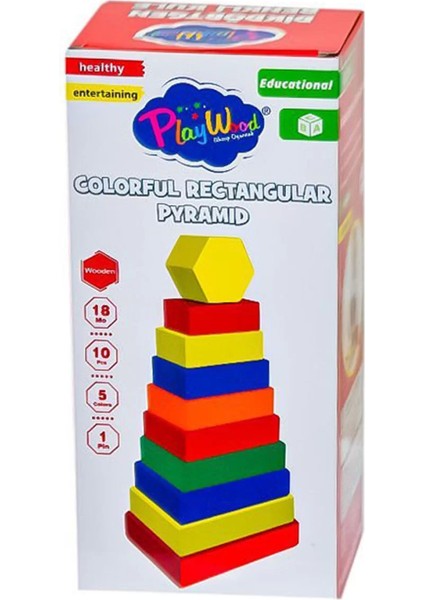 Playwood Ahşap Dikdörtgen Renkli Kule