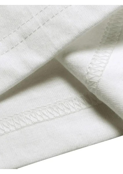 Aıcg Ön Arka Baskılı Bisiklet Yaka Kadın Oversize Bisiklet Yaka T-Shirt - Beyaz fırsatları