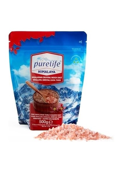 Purelife Himalaya Tuzu - Granül Kristal Kaya Tuzu Pembe - 500 gr modelleri