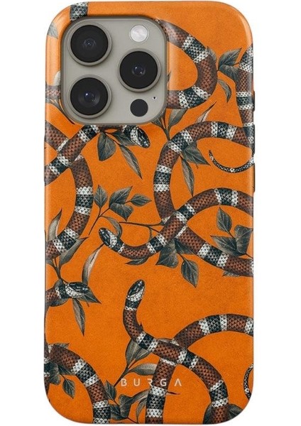 Iphone Uyumlu Burga Çift Tabanlı Dayanıklı Bitter Apricot Desenli Kılıf