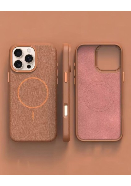 Iphone Uyumlu Deri Alcantara Magsafe Destekli Kılıf