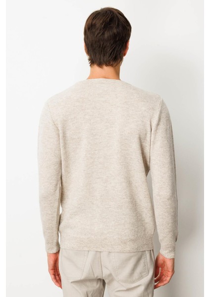 Erkek Sıfır Yaka Hasır Örgü Baklava Yürütmeli Yün Kazak V.bej modelleri