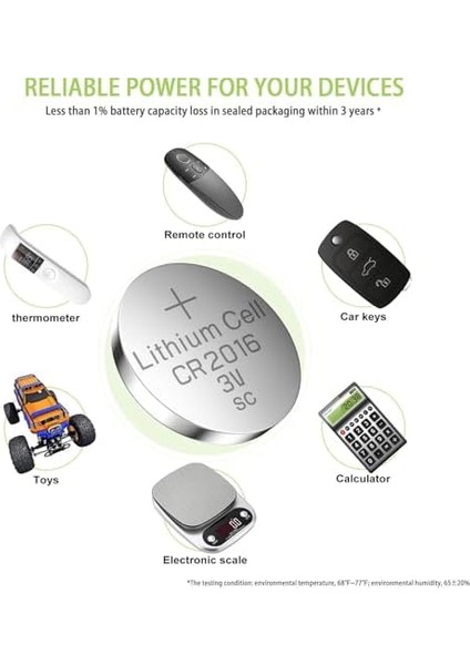 CR2016 Pil 20'li Paket Lityum Düğme Pil 3V 2016 modelleri