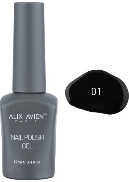 Alıx Avıen Uv Kalıcı Siyah Jel Oje 01 - Gel Polish - 12 ml modelleri