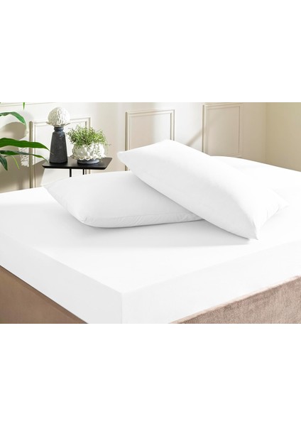 Ranforce Tek Kişilik Fitted Çarşaf Seti Beyaz