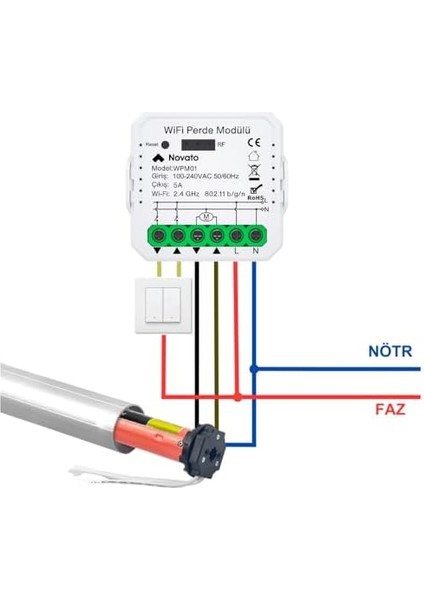 Mini Wifi Akıllı Panjur Kontrol Rölesi (, Smart Life,, Amazon, Assistant Destekli) Yüzdesel Kontrol ve Kalibrasyon Özellikli fiyatları