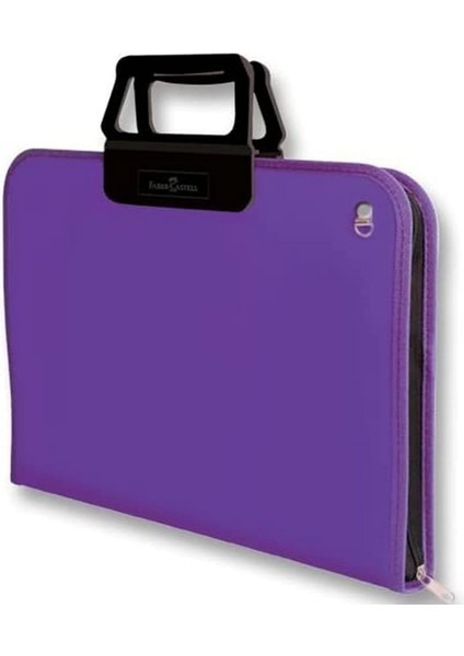 Proje Çantası Mor, 28X38 Cm, Askılı Taşıma, Kalemlikli, Sert Kapaklı, El Yormayan Ergonomik Kulp