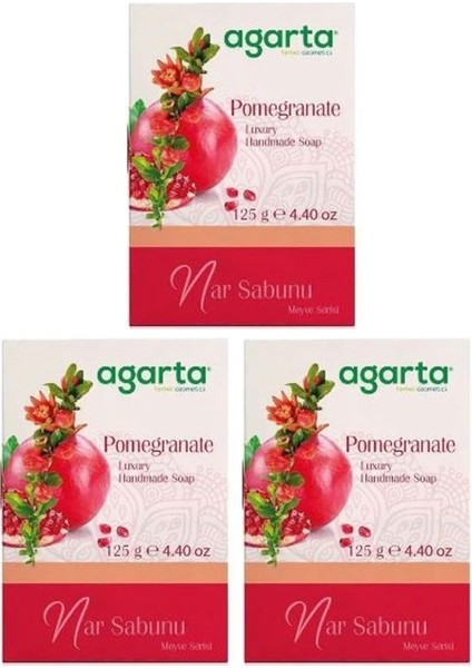 Doğal Nar Sabunu 125 gr x 3 Adet