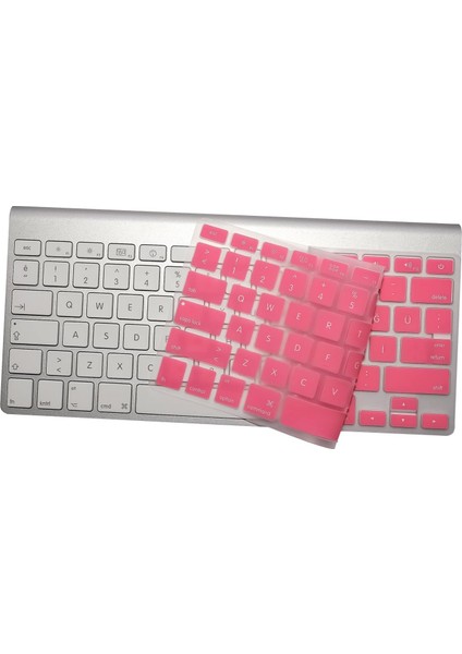 Keyboard-1 Klavye Koruyucu Silikon Kılıf Türkçe Q Baskılı Us To Tr A1314 A1242 ile Uyumlu Pembe