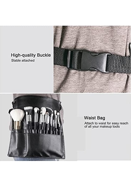 Bonnu Makyaj Fırçası Bel Çantası Makyaj Fırçası Bel Çantası Tutacağı Kozmetik Çantası Çok Cepli Makyaj Aleti Ayarlanabilir Kemerli Bel Kılıfı