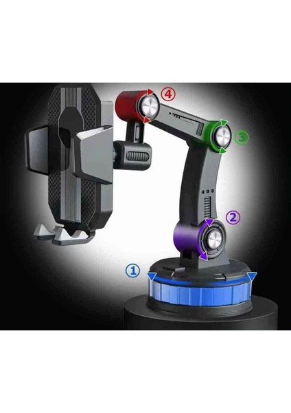 Araç Için Telefon Tutucu Ekstra Güçlü Uzun ve Dayanıklı Her Eklemi Daha Iyi Bir Açı Için Ayarlanabilir Temizlenebilir Vantuz Pedi Torpido Cam Yada Sunroof'a Uygulanabilir FCZ031 modelleri