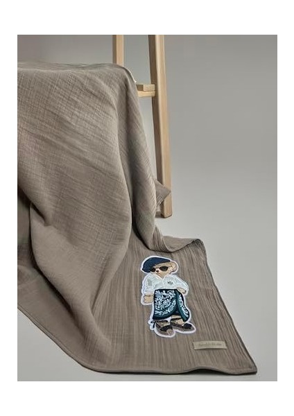 & Ayı FIGÜRLÜ%100 Pamuk Müslin Bebek Battaniyesi – Oeko-Tex Sertifikalı, 75X75 Cm, Nefes Alabilir, Yumuşak Örtü (Kahve) modelleri