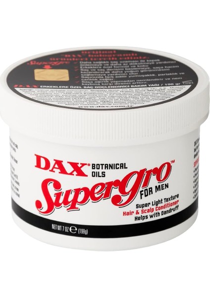 Dax Supergro For Men-Erkekler Için Saç Bakım Yağı 198GR