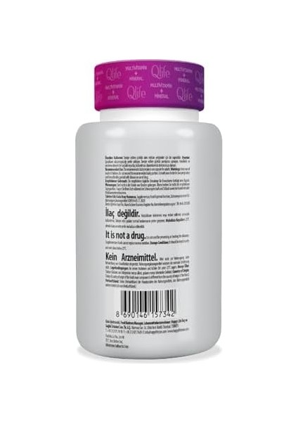 Qlife Multivitamin & Mineral 30 Kapsül 13 Vitamin 7 Mineral fiyatları