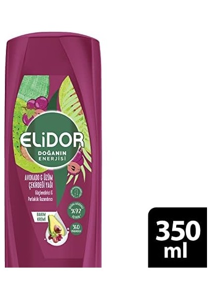 Elidor Doğanın Enerjisi Kalın ve Gür Avokado ve Üzüm Çekirdeği Yağı Bakım Kremi 1 Paket (1 x 350 Ml) modelleri