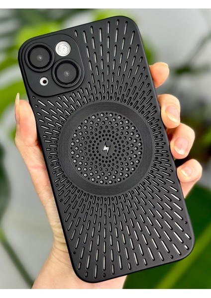 Aksesuar 14 - 15 ile Uyumlu Lensli Kablosuz Şarj Özellikli Renkli Kılıf