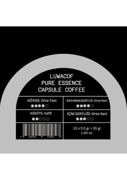 Luwacof Pure Essence Kapsül Kahve 10'lu (Nespresso Uyumlu) fiyatları