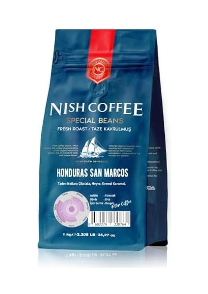 Nish Filtre Kahve Honduras San Marcos 1 Kg-Öğütülmüş