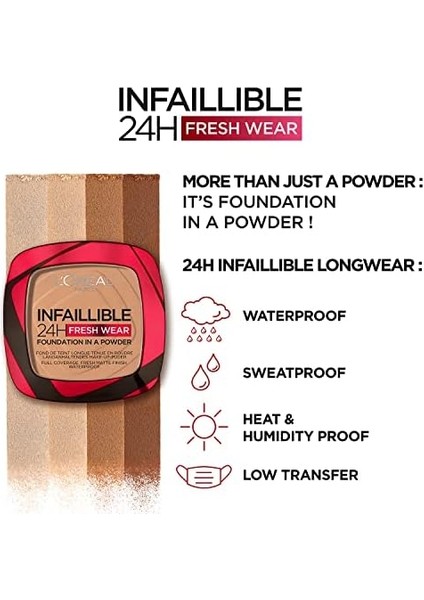 L'oréal Parıs Infaillible 24H Fresh Wear Pudra Fondöten 40 Cashmere modelleri