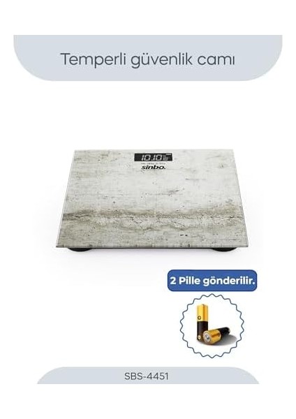 Sinbo SBS-4451 Banyo Baskülü, Dijital Cam Mermer Renk modelleri