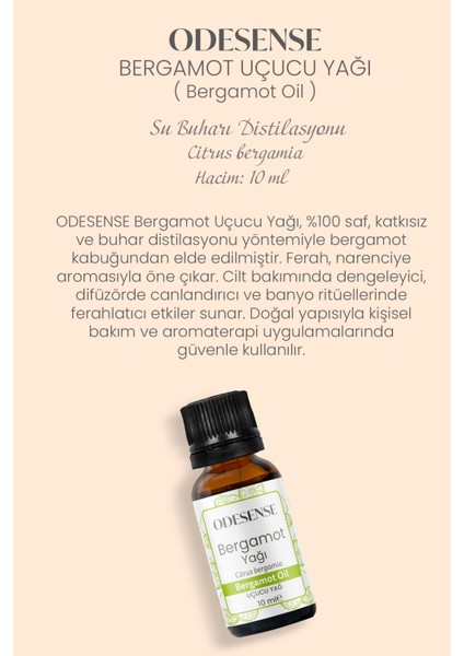 Bergamot Uçucu Yağı 10 ml Doğal ve Saf İçerik Damlalıklı Kapaklı Şişe Bez Keseli Ambalaj fiyatları