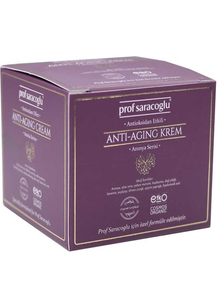 Prof Saracoglu Organik Sertifikalı Aronia Anti-Aging Krem 50ML Kavanoz