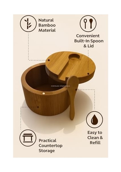 Kapaklı Kaşıklı Ahşap Ahşap Kabı Kaşık ve Kapaklı Tasarım Mutfak Tezgahı Için Şık Pratik Tuz Şeker Saklama Kutusu Organizer modelleri