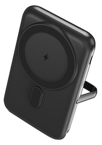 Recharger Pro M LCD 10.000MAH Magsafe Uyumlu Pd 20W Stantlı Kablosuz Taşınabilir Hızlı Şarj Aleti/powerbank 2BB222 Siyah