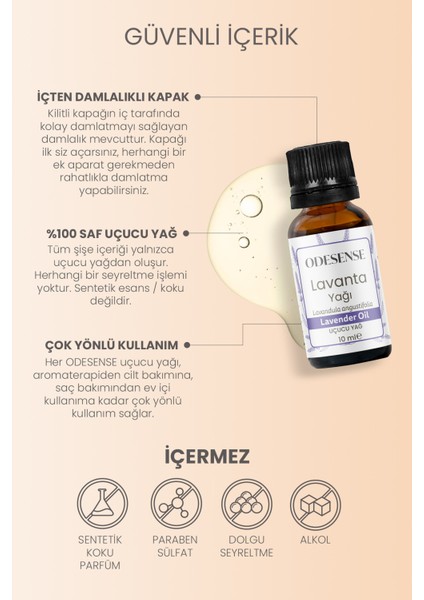 Tıbbi Lavanta Uçucu Yağı 10 ml Doğal ve Saf İçerik Damlalıklı Kapaklı Şişe Kese modelleri