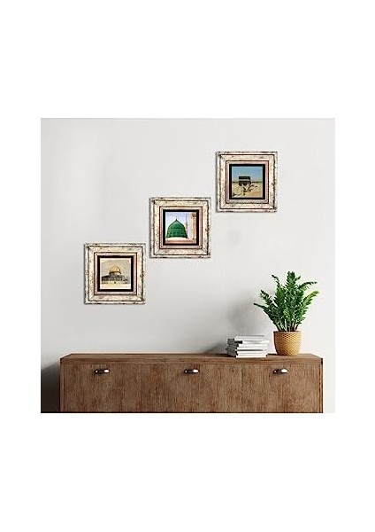 Kabe-I Muazzama, Mescid-I Aksa, Ravza-I Mutahhara Taş Duvar Tablosu - Çerçeveli Taş Tablo - Dekoratif Duvar Sanatı - Modern Ev ve Ofis Duvar Dekoru T3-1894 fiyatları