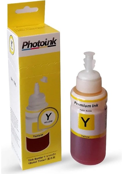 Photoink Plus L Serisi Mürekkepleri, Epson T6644 Uyumlu 70 ml Sari Mürekkep - Kutulu Özel Ambalajinda Photoink Plus Mürekkep - L800/L805/L810/L850/L1300/L1800/ L382/L386/L455/1455/L3050/L3060/L3070