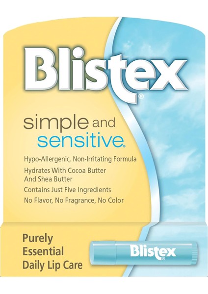 Blistex Sensitive - Hassas Dudaklar Için Besleyici ve Nemlendirici Dudak Bakım Kremi 1 Adet
