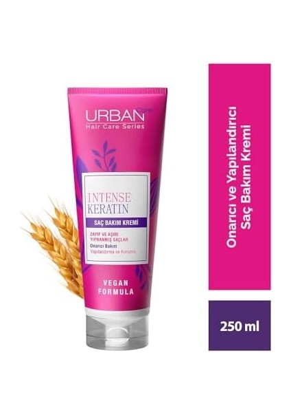 Urban Care Intense Keratin Aşırı Yıpranmış Saçlara Özel Saç Bakım Kremi 250 Ml- Vegan